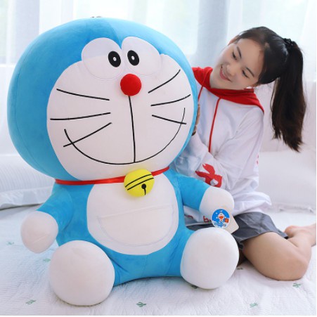 Gấu bông Doraemon, Thú nhồi bông hoạt hình dễ thương - Chất nhung mềm mịn size 60cm - 90cm