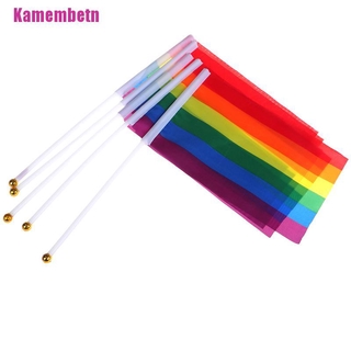 Set 5 Lá Cờ Biểu Ngữ LGBT Cầm Tay Màu Cầu Vồng
