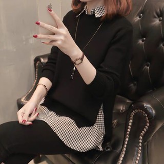 Áo Len Mix Sơ Mi Kẻ Caro