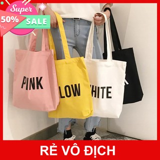 Túi tote color White Black Pink Yellow