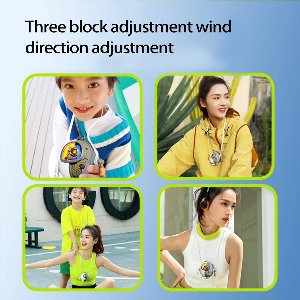 1 Bộ Quạt Làm Mát USB Mini 900mAh 3 Tốc Độ Thiết Kế Đeo Cổ Tiện Lợi