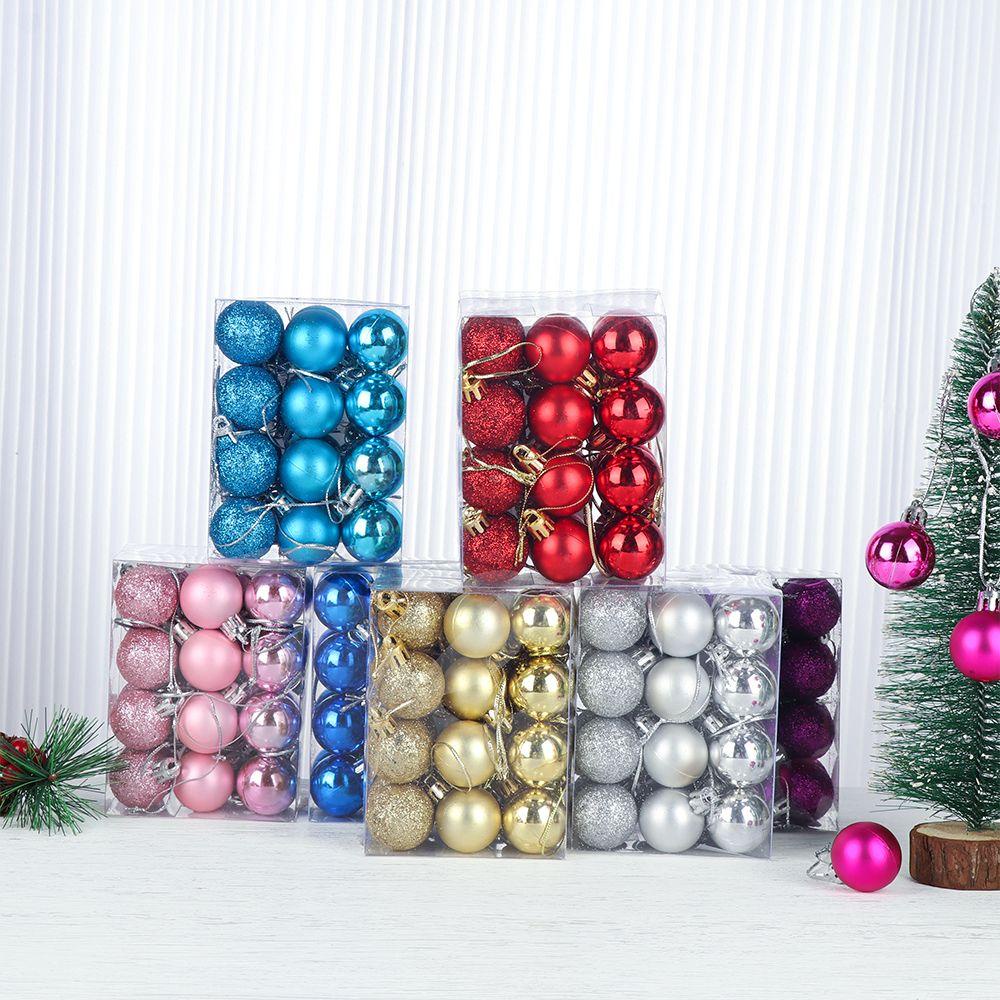 Set 24 Quả Châu Trang Trí Cây Thông Giáng Sinh Năm Mới