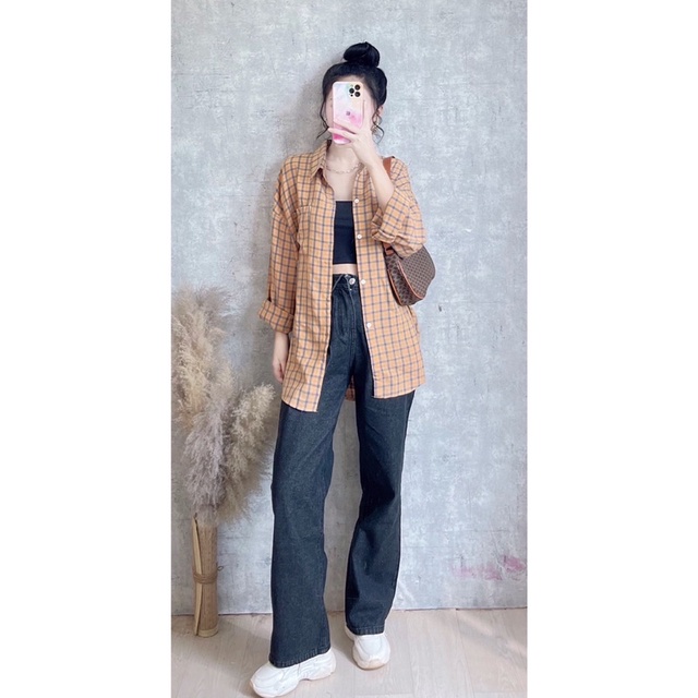 Áo sơ mi caro kẻ ô 4 màu xinh Lovi