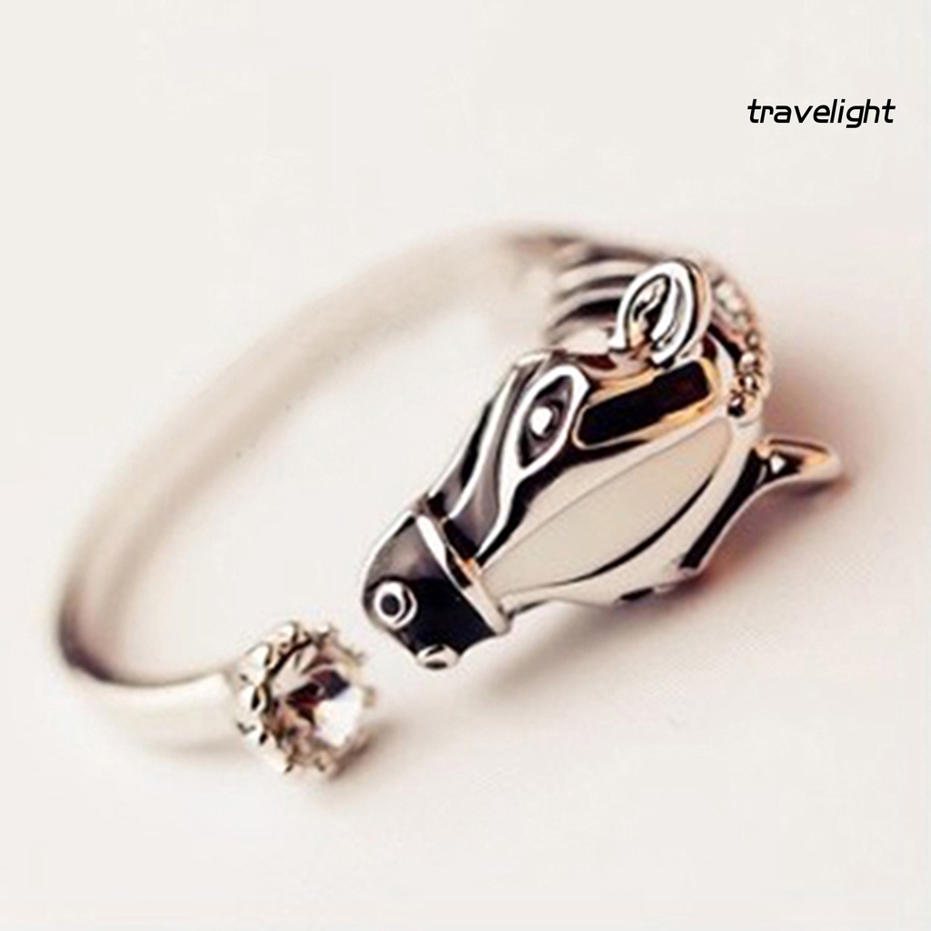 Nhẫn Hình Đầu Ngựa Đính Đá Thời Trang Dành Cho Nữ