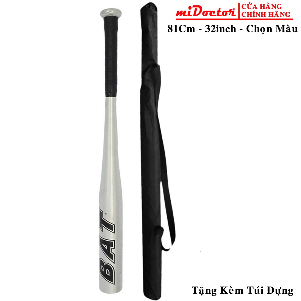 Gậy Bóng Chày Thép Cứng Dài 81Cm (32 inchs) Tặng Kèm Túi Đựng Chuyên Dụng Hợp Kim Cao Cấp Chính Hãng miDoctor