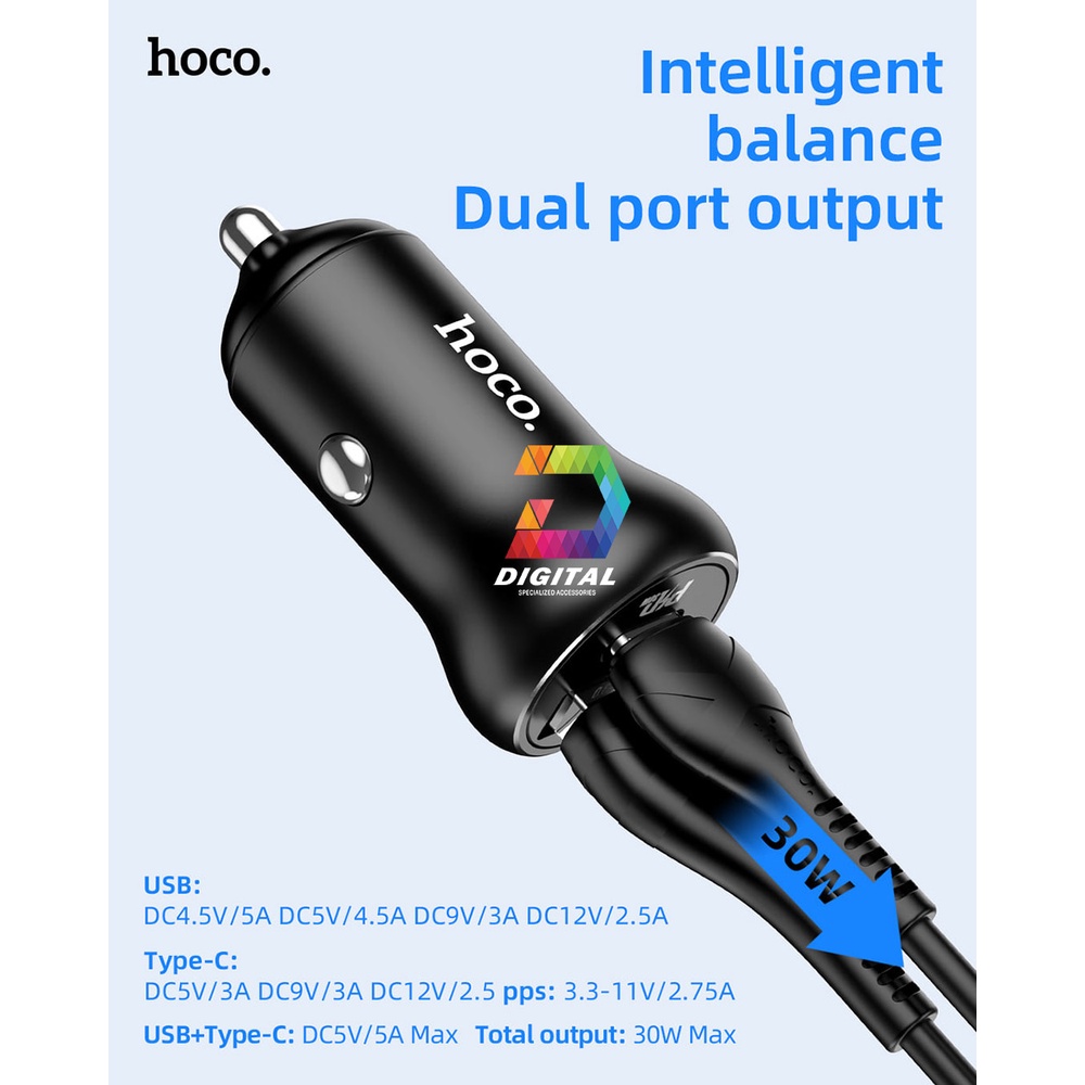 Tẩu Sạc Nhanh Đa Năng Hoco NZ5 Chính Hãng ( Sạc Nhanh PD 30W, QC3.0 )