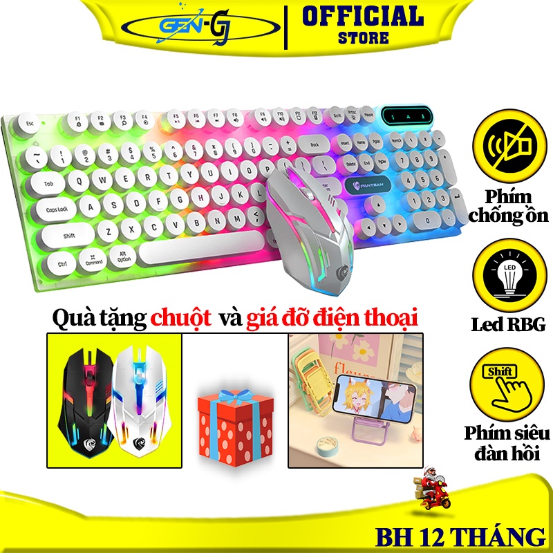 Bàn Phím Giả Cơ Có Dây, bàn phím Gaming PANTSAN có Led RBG 7 màu cực rẻ, nút phím siêu êm không tiếng động
