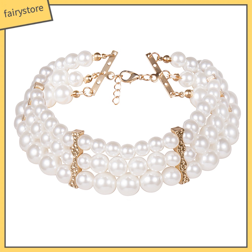 Dây Chuyền Nữ Nhiều Lớp Đính Ngọc Trai Nhân Tạo Thời Trang