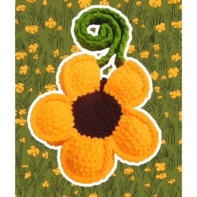Túi len hình bông hoa Crochet Flower Bag - Sunflower Mếu Máo