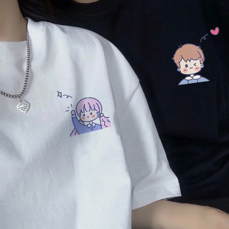 [ Áo Đôi] Áo đôi Nam Nữ Unisex chibi Form rộng tay lỡ