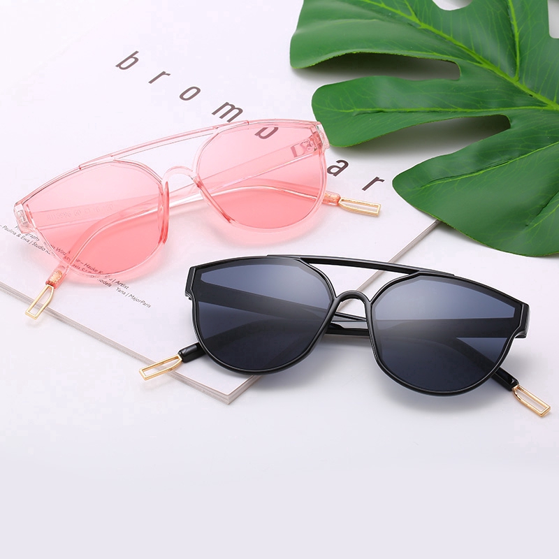Kính mát tròn màu trơn thiết kế hợp thời trang cho nữ