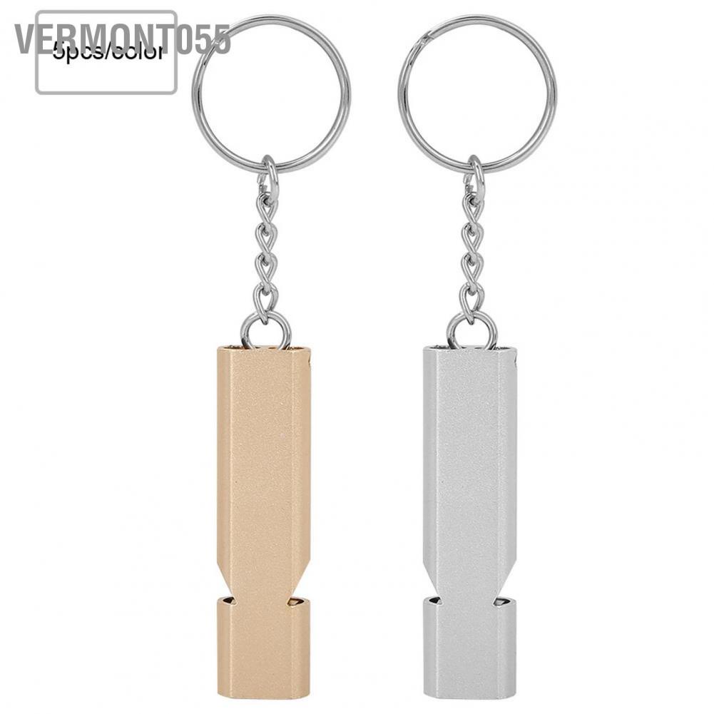 Vermont055 5pcs Aluminum Alloy Dual Tubes Whistle Lifesaving Emergency Outdoor Survival Tool