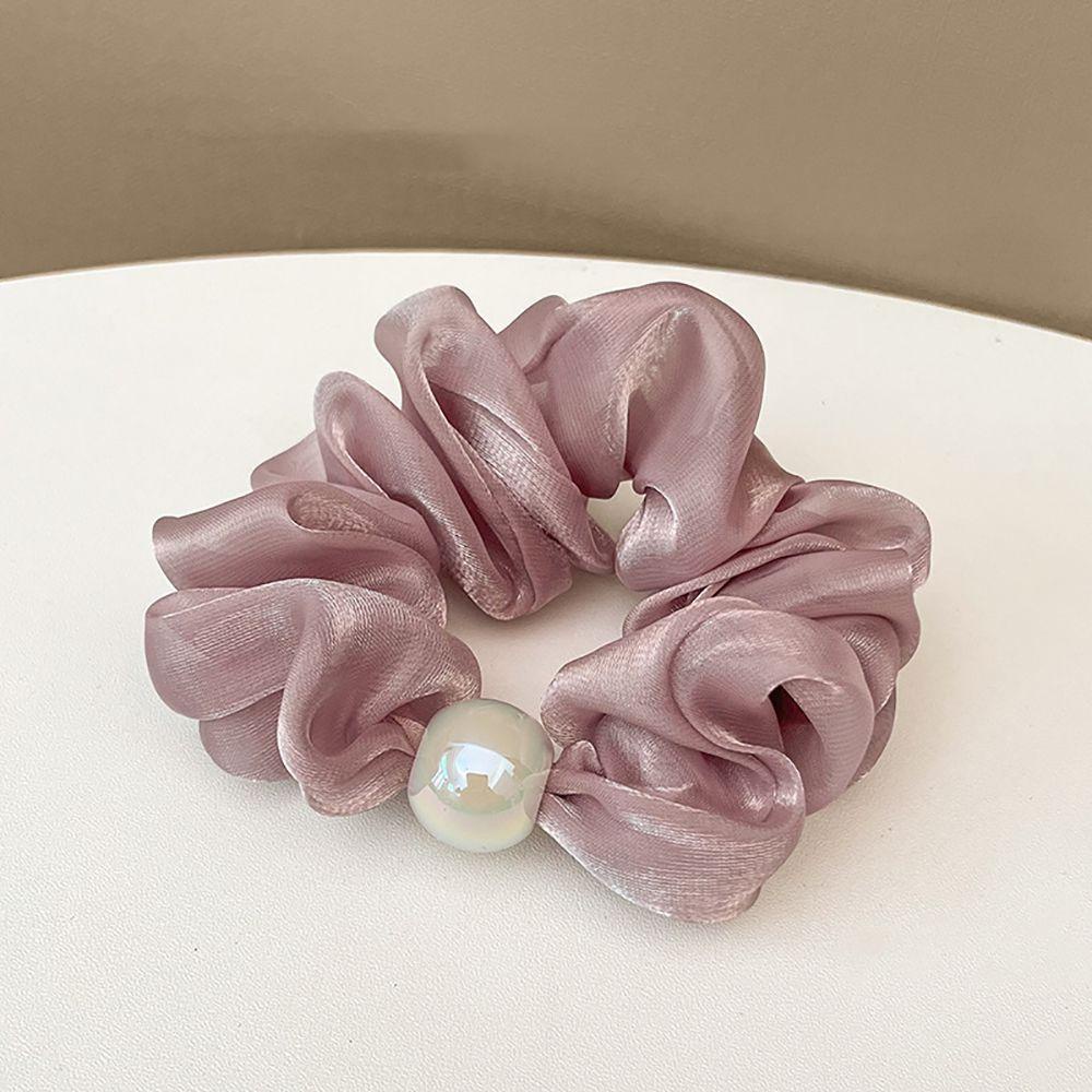 NICKOLAS Băng Đô Cài Tóc Co Giãn Màu Trơn Đính Hạt Ngọc Trai Dễ Thương Phong Cách Hàn Quốc