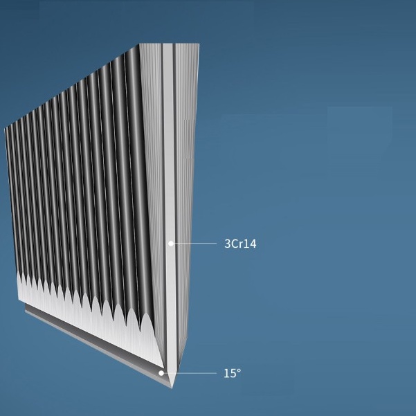 Dao inox cắt thịt cá rau củ trái cây tiện dụng chống dính màu đen lượn sóng thép không gỉ