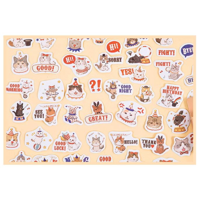 Bộ 46 Sticker Mèo Ảo Thuật E110