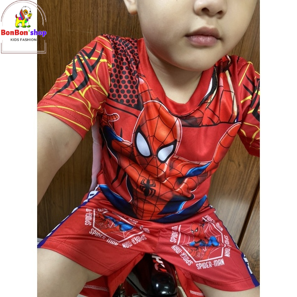SNC12, Đồ bộ siêu nhân cho bé trai vải mát kèm mặt nạ size 10-20kg mẫu ngẫu nhiên