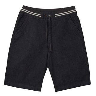 Quần short jean lưng thun nam Hoa Long - Xanh đen