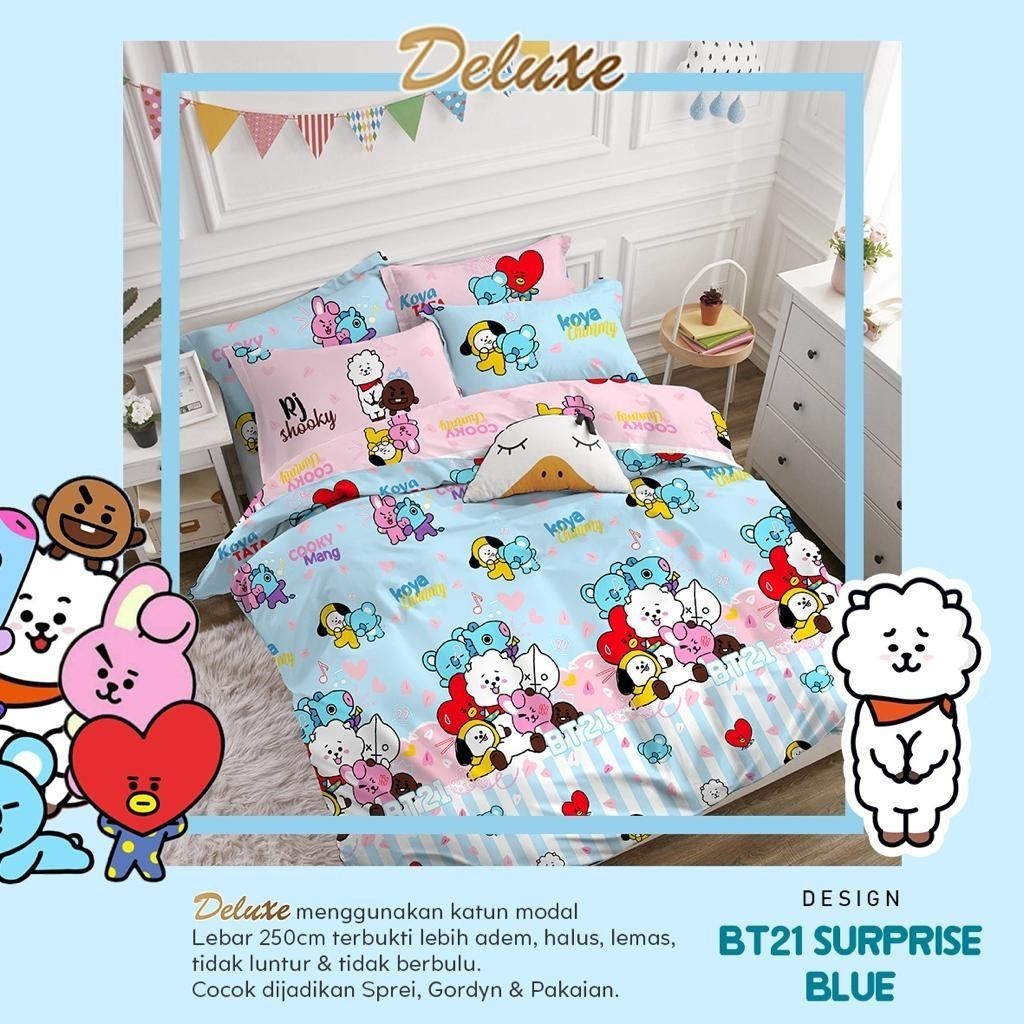 Ga Trải Giường Vải Cotton Lanh In Hình Nhân Vật Bt21 Bts Uk 180 160 120 100 90