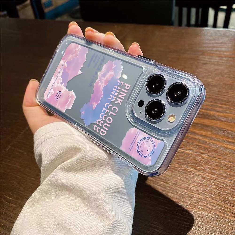 Ốp Điện Thoại Trong Suốt Hình Đám Mây Hồng Cho iphone 11 13 7 8 Plus 12 13Pro Max X XS Max 7 8 SE 2020