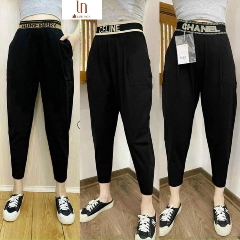 Quần baggy nữ cạp chun lưng cao có big size, Quần vải công sở nữ chất Umi cao cấp co dãn 4 chiều