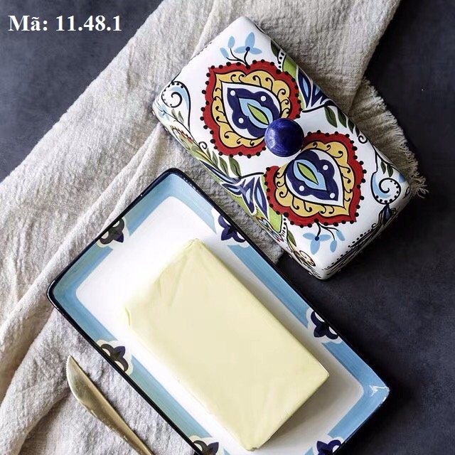 Bát sứ màu hình con cá, đĩa đậy bơ nhiều màu, phụ kiện bàn ăn 11.48