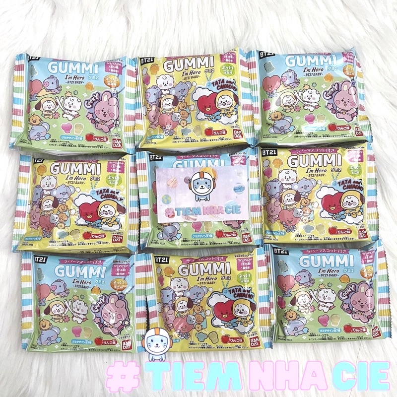 [SẴN] Móc khoá kẹo gummi dẻo nhân phẩm BT21 BTS Nhật Bản dễ thương