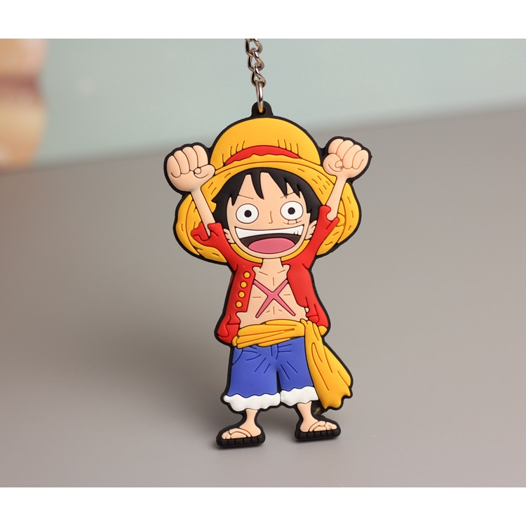 Set 2 Móc Khóa Hình Nhân Vật Luffy Zoro Chopper Hai Mặt Trong Phim Hoạt Hình One Piece
