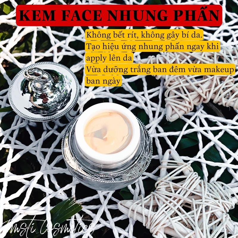 KEM FACE NHUNG PHẤN CAO CẤP NGÀY VÀ ĐÊM (Makeup, dưỡng trắng)