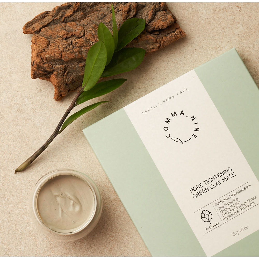 Mặt nạ đất sét dịu da, giảm mụn và se khít lỗ chân lông JSN LAB Commanine Pore Tightening Green Clay Mask