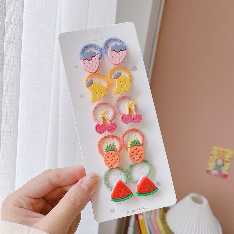 10 Dây cột tóc cao su họa tiết hoạt hình đáng yêu dành cho bé gái