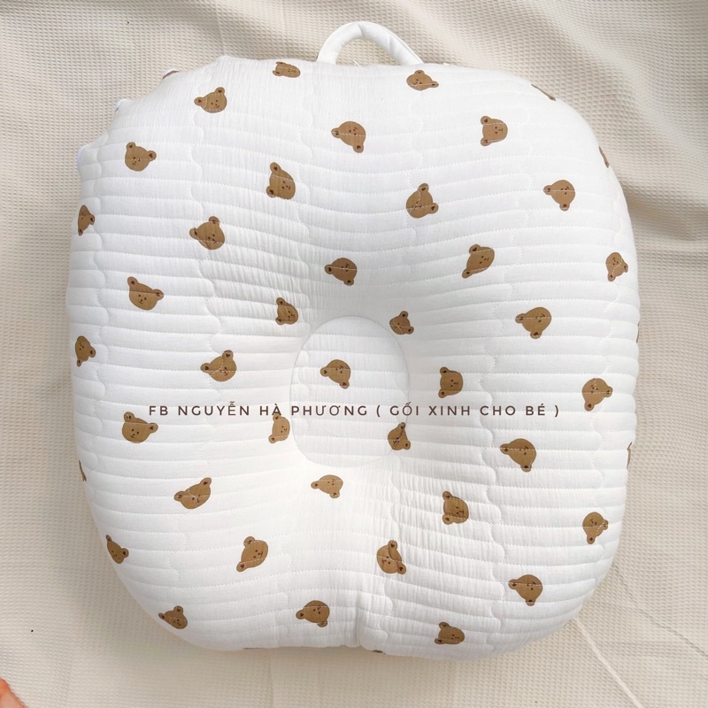 ( Hàng cao cấp chần bông ) Gối chống trào ngược xô muslin organic chần bông