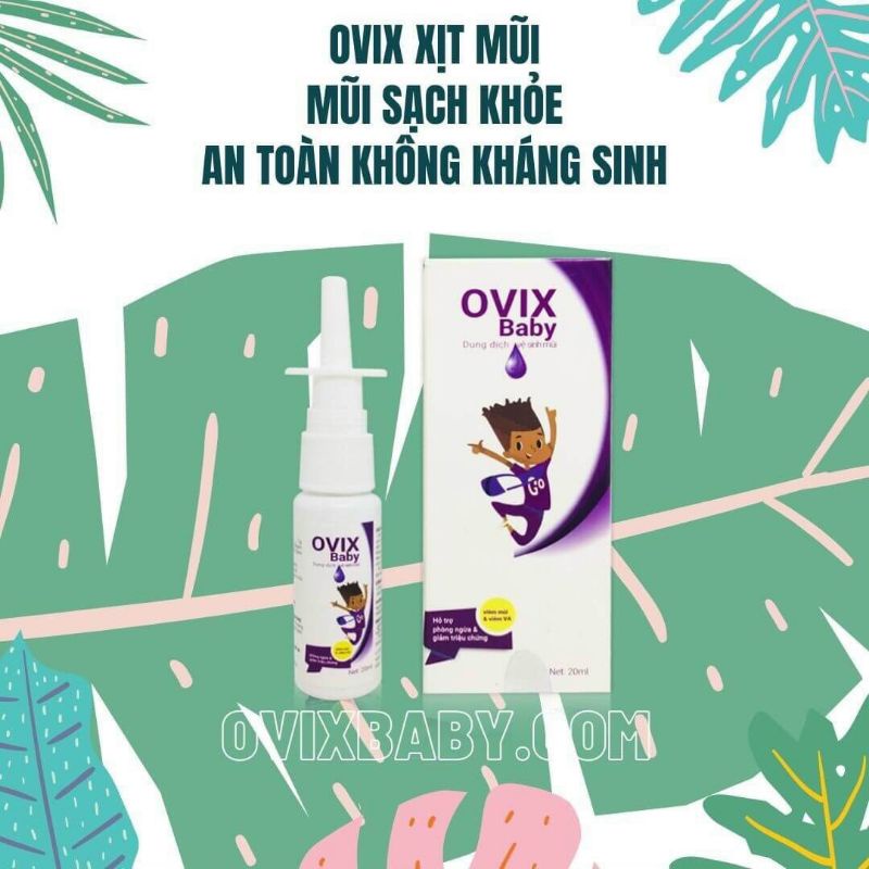 Ovixbaby xịt mũi làm sạch chất nhầy, giảm viêm mũi 20ml