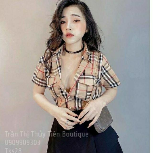 Áo sơ mi tay ngắn sọc BB cổ bẻ cao cấp🆕