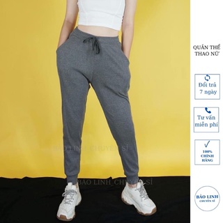 Quần jogger len tăm nữ dáng thể thao cạp chun bo gấu phù hợp với moi lứa tuổi