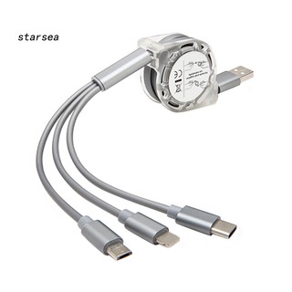 Cáp Sạc Nhanh 3 Trong 1 2a Cổng Micro Usb Type C Cho Android Iphone
