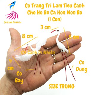 Cò trang trí làm tiểu cảnh cho hồ bể cá size TRUNG bằng nhựa