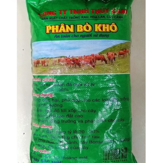 PHÂN BÒ KHÔ CHUYÊN DÙNG CHO RAU SẠCH, HOA, CÂY CẢNH, CÂY ĂN TRÁI 5kg