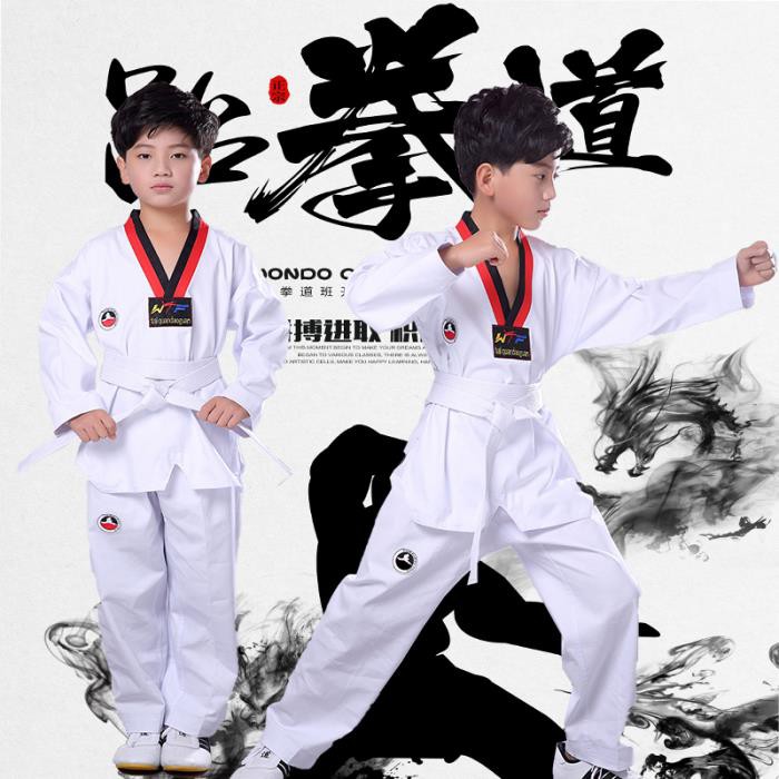 Bộ Quần Áo Tập Võ Taekwondo Tay Ngắn Cho Người Lớn Và Trẻ Em