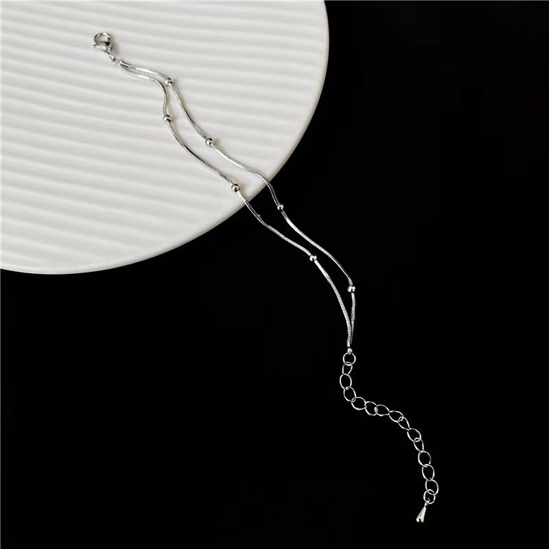 Vòng đeo tay hình xương rắn đơn giản phong cách Hàn Quốc dành cho nữ