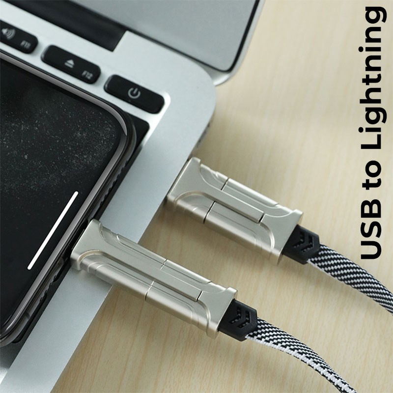 Cáp Sạc Nhanh HOCO 4in1 S22 Magic Cube Charging Data Cable Hỗ Trợ PD60W, 20V/3A, Macbook, iPhone, iPad