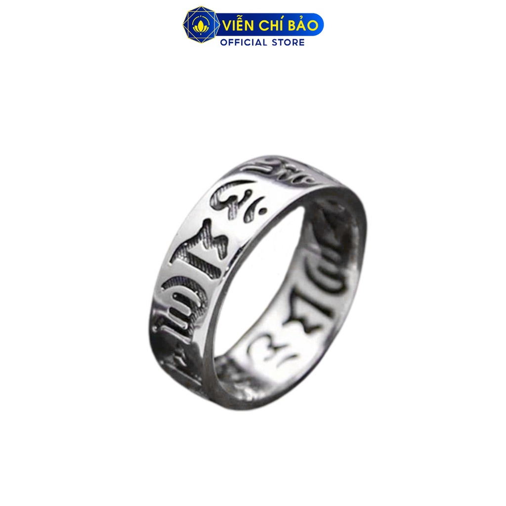 Nhẫn bạc nam Lục Tự Đại Minh Chân Ngôn chất liệu bạc Thái 925 thời trang phụ kiện trang sức Viễn Chí Bảo N100593