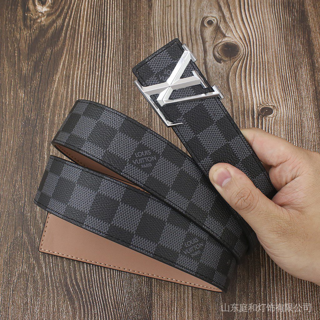 Caro Thắt Lưng Da Mềm Thời Trang Nam lv Monolic gold face  hhi7