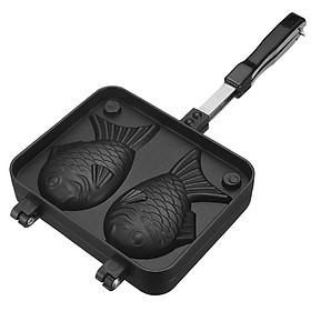 khuôn nướng bánh cá Taiyaki size đại, khuôn dày phân bổ nhiệt đều làm bánh ngon thật dể dàng