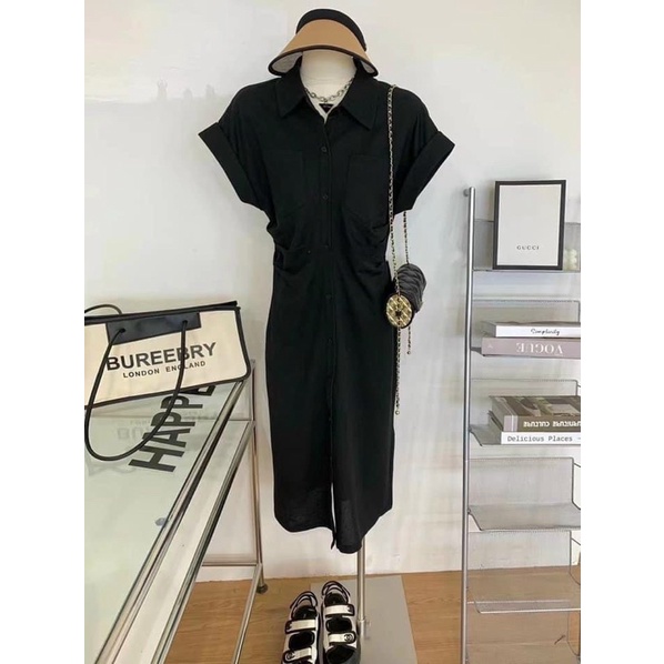 Váy xuông cổ đức nhún eo xinh xắn