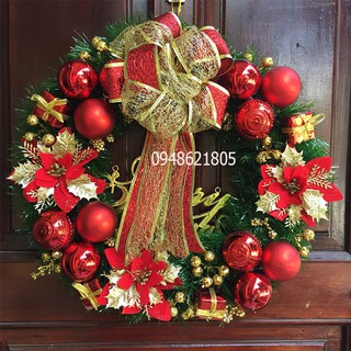 Vòng nguyệt quế trang trí giáng sinh, noel Loại đẹp size 40cm
