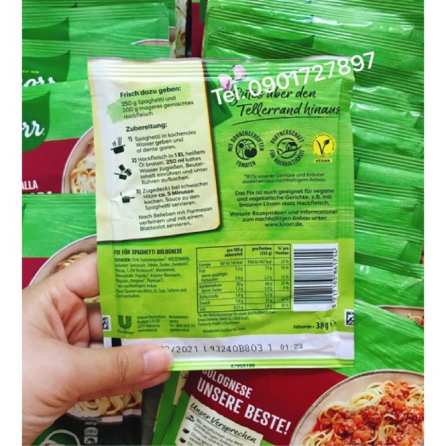Gia Vị Sốt Mì Ý Knorr Spaghetti Bolognese 38g
