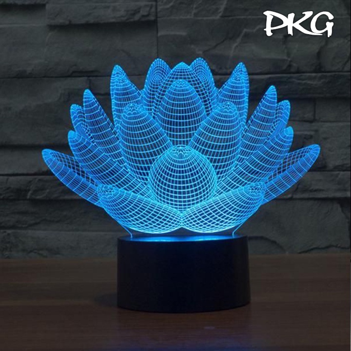 Đèn Ngủ Led 3D Hình Đài Hoa Sen Quà Tặng Ý Nghĩa nháy sáng 16 màu