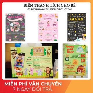 Bảng thành tích trang trí sinh nhật dành cho bé yêu Thiết kế theo yêu cầu