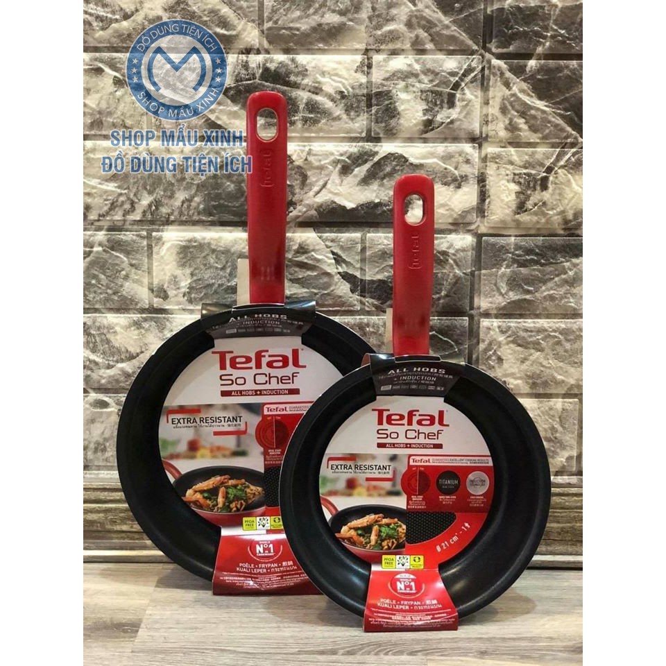 Chảo Chống Dính Bếp Từ, Chảo Từ Tefal 20cm, 24cm, 28cm, Đáy Phẳng, Nhôm Đúc Nguyên Khối - Nông Lòng - SHOPMAUXINH