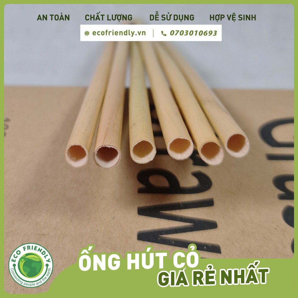 Ống hút cỏ bàng 20 cm| 100 ống/hộp - Hàng XK Nhật Bản. Sử dụng được cho tất cả các loại nước. HSD 12 tháng